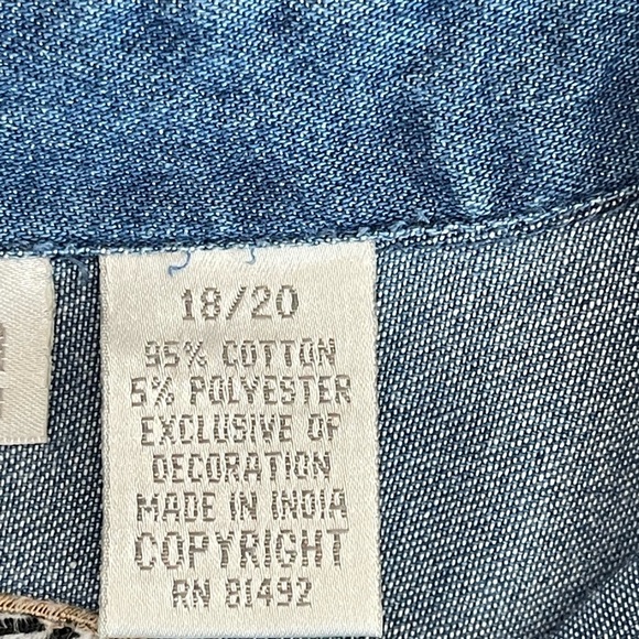 Dress Barn denim zebra safari shirt size 18/20 embroidery applique zoo teacher - Picture 5 of 16